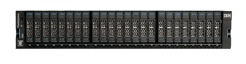 IBM 4657-924 FlashSystem 7300 NVMe control enclosure front view with 24 drive bays and node canisters
