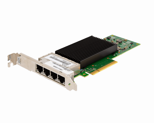 IBM EN2X PCIe3 low-profile 4-port 10GbE BaseT RJ45 Adapter 03JP016 front view showing four RJ45 copper ports