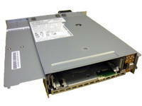 IBM 3573-8548 LTO-8 Half High Fibre Channel tape drive module with sled/caddy for TS3100 and TS3200 libraries showing connector and half-height design