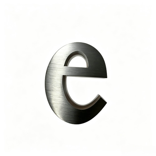 Close up of brushed stainless steel texture for metal letters