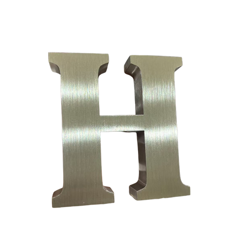 Custom brushed stainless steel 3D channel letter, customizable metal letter for commercial business signage