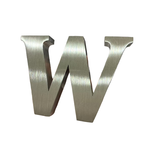 Close up of brushed stainless steel texture for metal letters