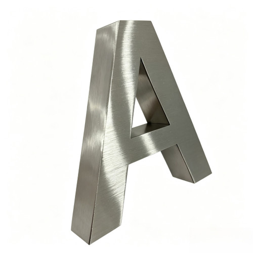 Close up of brushed stainless steel texture for metal letters