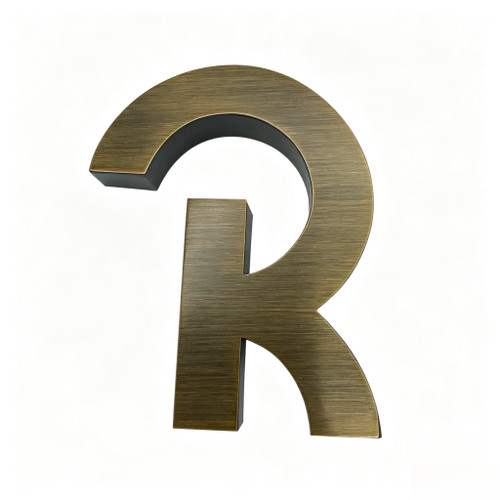 Close up of brushed stainless steel texture for metal letters