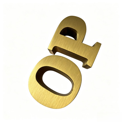 Close up of brushed stainless steel texture for metal letters  3D dimensional