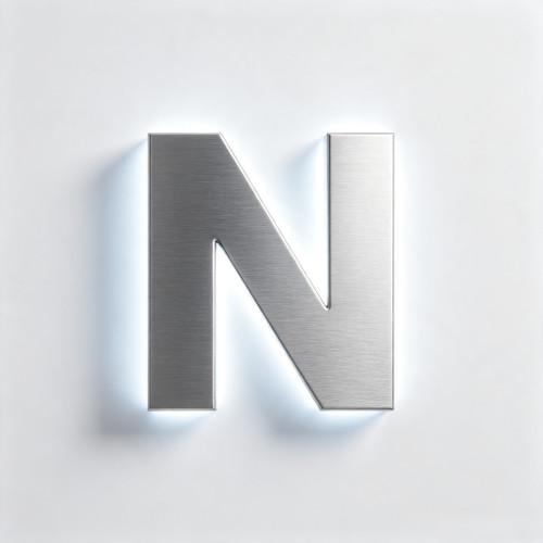 Backlit main image with glowing N letter logo