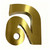Brushed golden stainless steel letter close-up