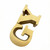 Brushed gold stainless steel 3D logo letter