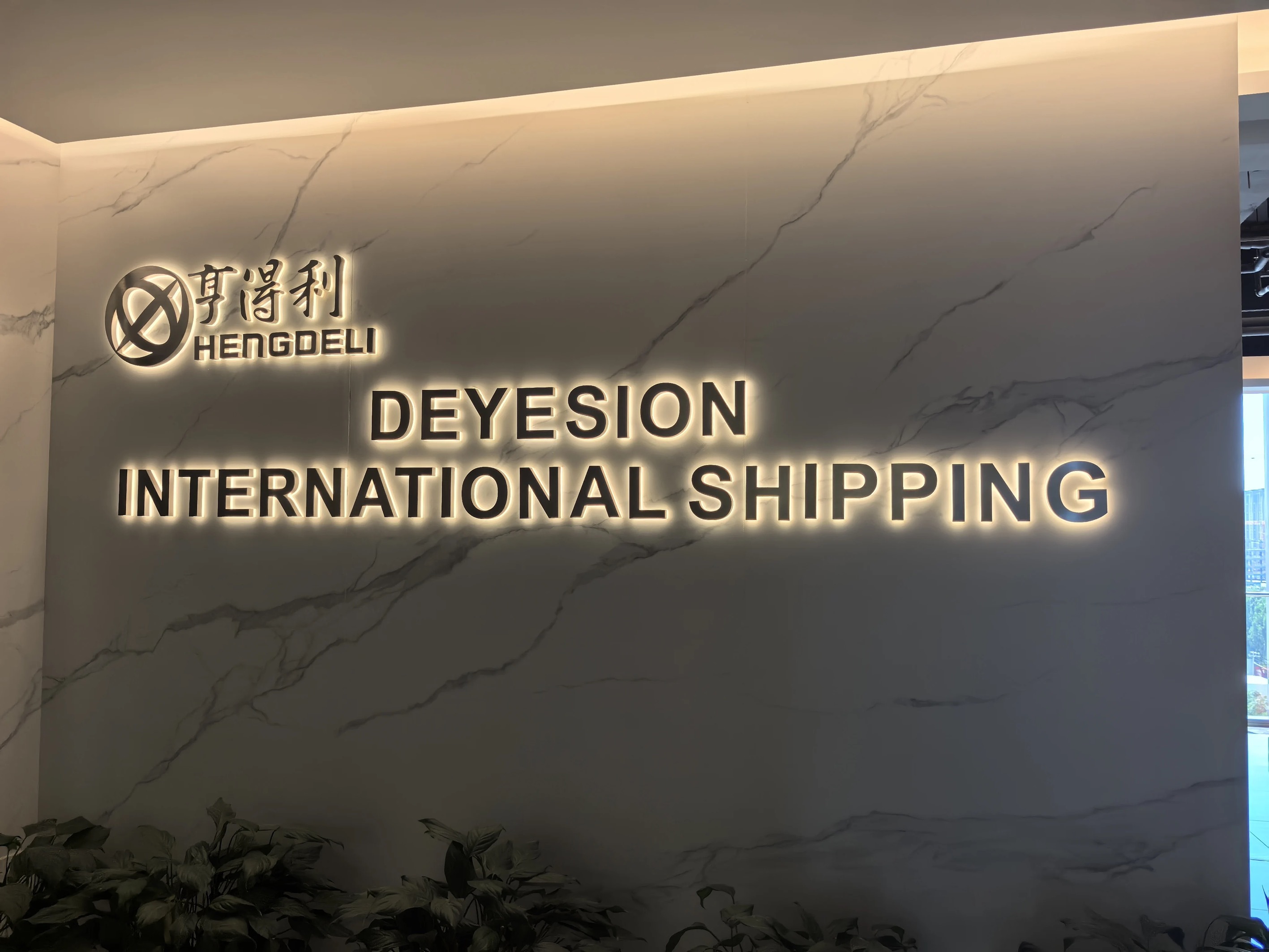 Backlit metal office wall logo signage