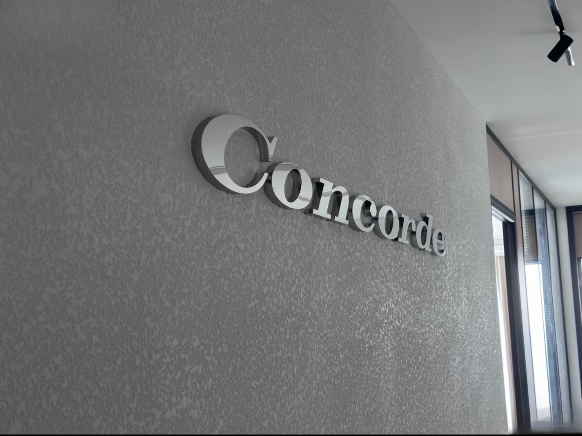 Bespoke 3D metal letter sign for indoor office wall branding