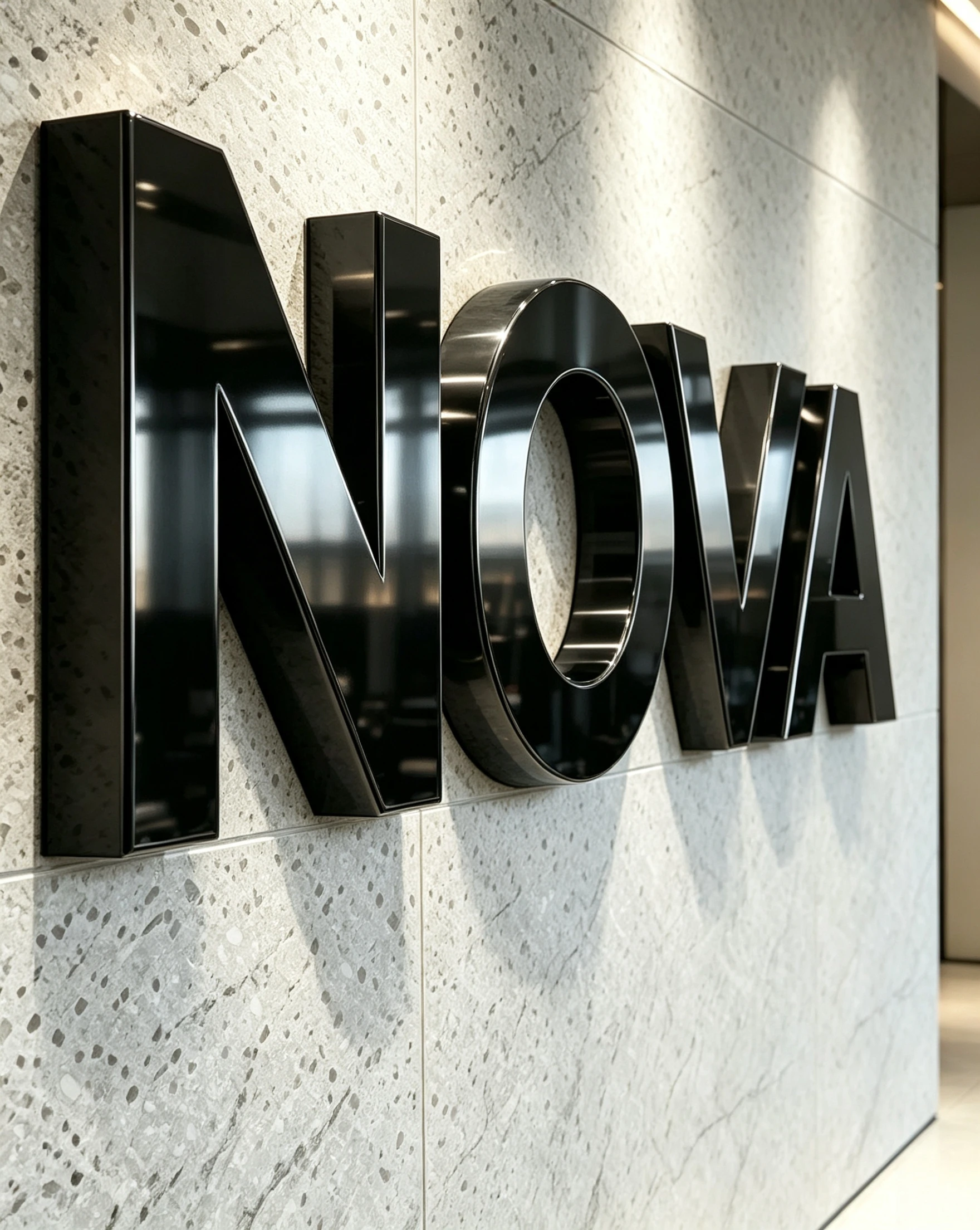 Black titanium mirror finish 3D metal letter