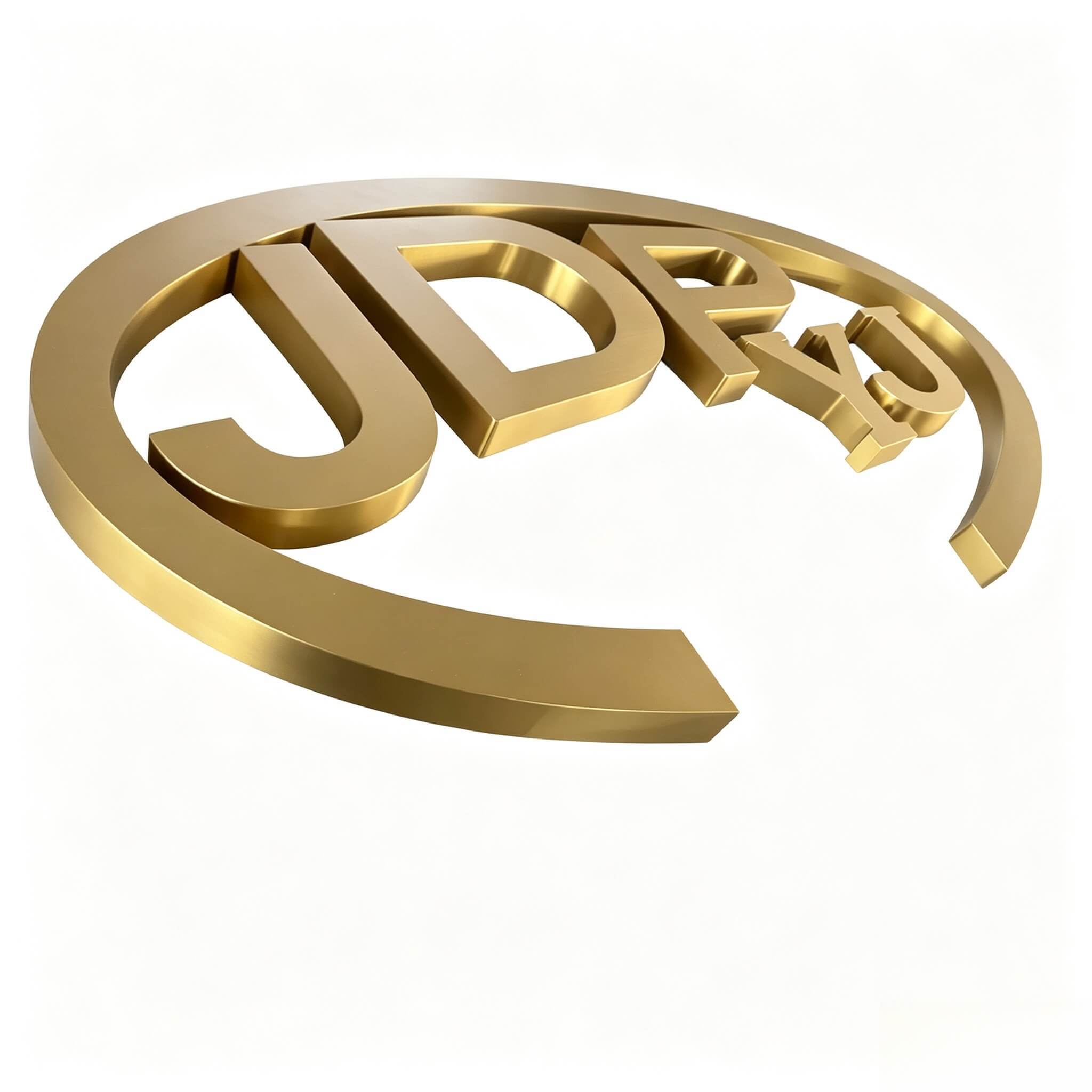 Brushed stainless steel 3D letter sample, fully customizable fonts, sizes and styles
