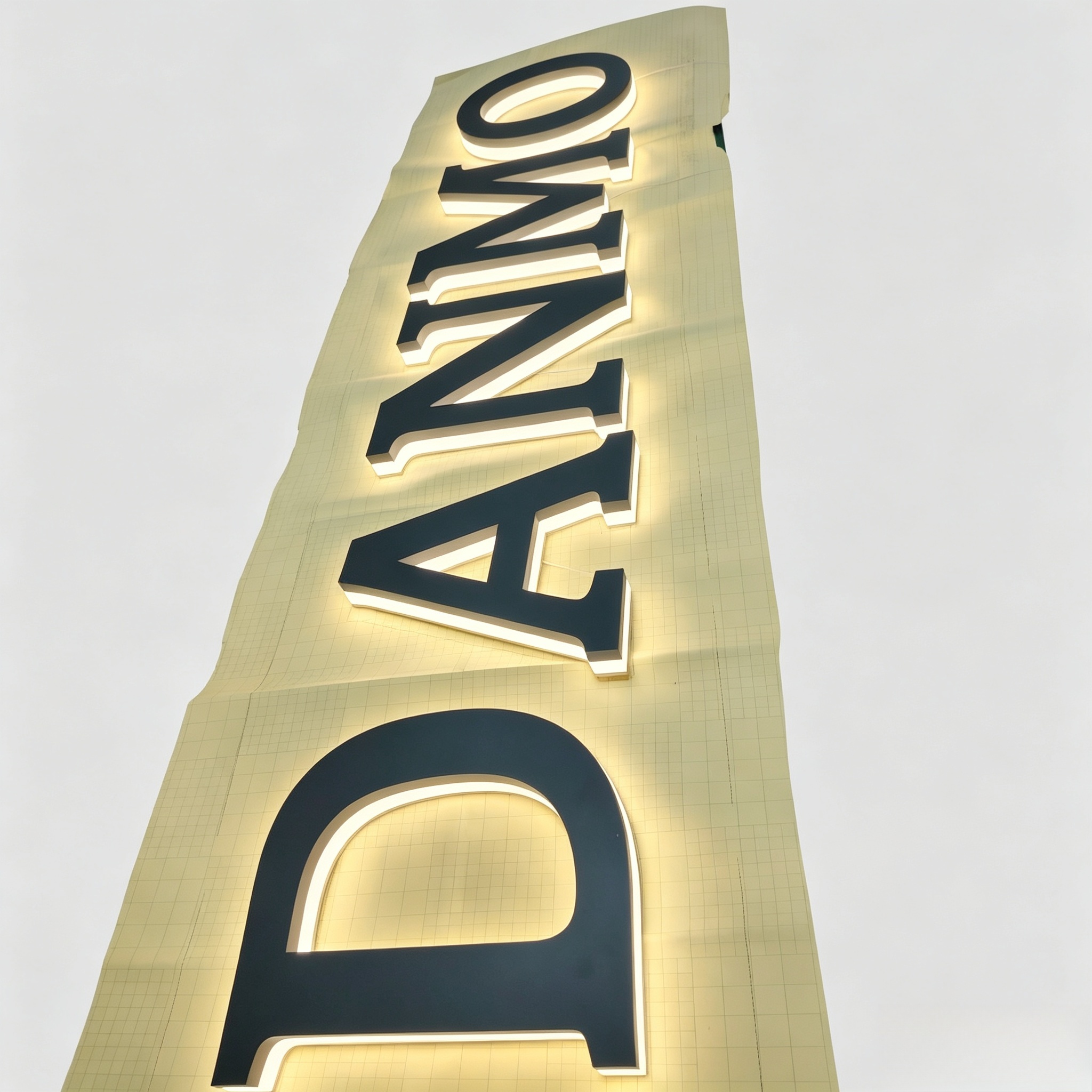  Backlit stainless steel custom brand wall logo