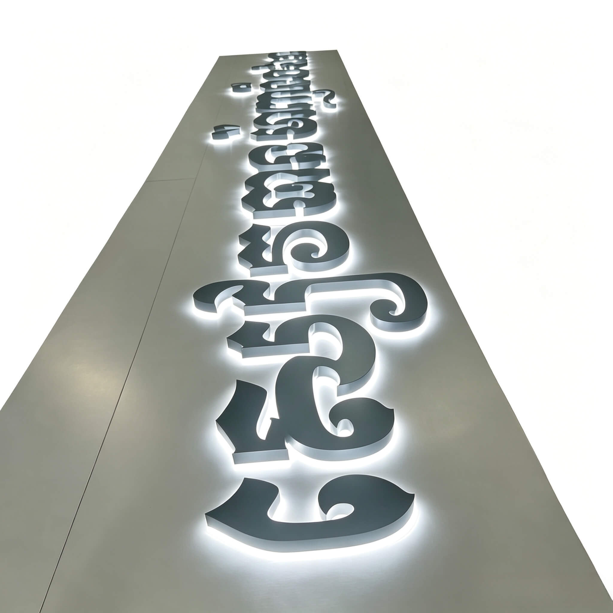  Backlit stainless steel commercial letter signage