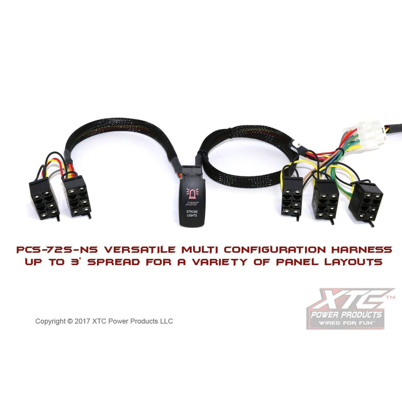 Power Control System with Strobe - Plug & Play Six Circuit Wire Harness with Strobe for RZR's and UTV's - PCS-72S-NS Additional Image 1