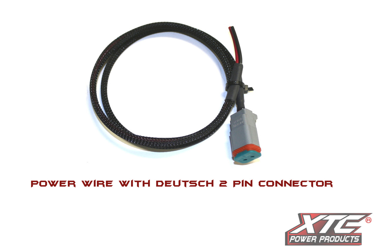 2' Power Wire with Deutsch 2 Pin Connector on one end