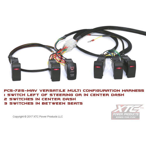Power Control System with Strobe - Plug & Play Six Circuit Wire Harness with Strobe for Maverick X3 Additional Image 1