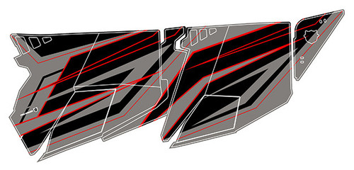 2019 Rzr Xp 4 Turbo Velocity Stealth Door Graphic - Titanium Matte Metallic