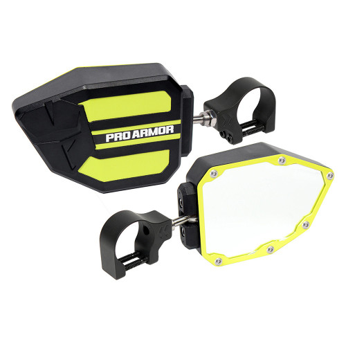 Pro Armor Side View Mirrors - 2" Clamp - Lime Squeeze