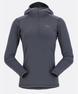 Beluga color conduit hoody, stretch fabric with small grid fleece on inside