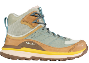 side view of shoe, colors of tan, green, and yellow side view of shoe, colors of tan, green, and yellow