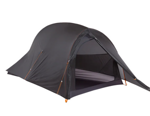 view of tent with front door zip open and rainfly on view of tent with front door zip open and rainfly on