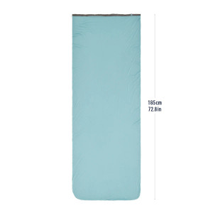 top view of blue rectangular sleeping bag liner top view of blue rectangular sleeping bag liner