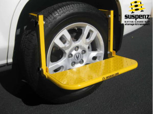 Close up of the device up close attached to the wheel