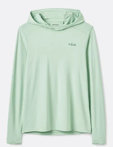 Image of the force hoody in the fig green colorway. Shows off lightweight, but protective fabric.