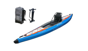 Image of the airvolution with it's carry case and pump.