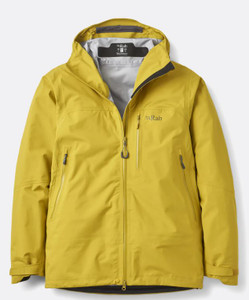 Image of the firewall jacket in the dark pollen color way. Here we see the robust 3 layer construction and the high side pockets.