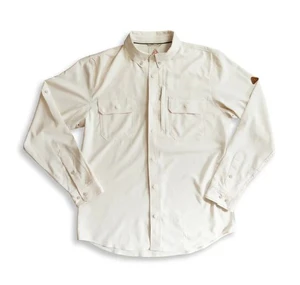 Birch colorway of the creek shirt. Shows off comfortable design and durable buttons. Has multiple pockets for days on the water or around town.
