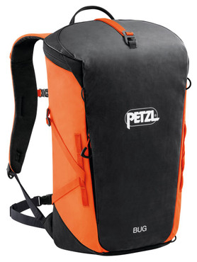 The front of the Bug pack in the orange colorway. Shows off the structured but lightweight design.