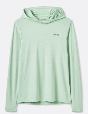 Image of the force hoody in the fig green colorway. Shows off lightweight, but protective fabric.