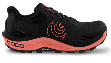 Side profile of the MTN Racer. Here we see the comfortable cushioning of the midsole as well as the reinforced toe box.