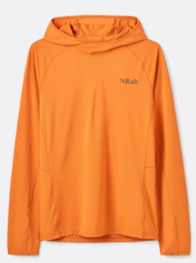 The dark melba colorway of the sonic hoody. Shows off lightweight, technical design, with a brand logo across the left breast.