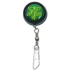 shows a circular shaped pin with a tough steel cord with a 20 inch draw