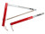 The saw fully extended and fully contracted.