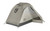 Image of the fog color tent with the rainfly on. Shows off the landing zone inside the rainfly.