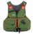 Front view of The Chinook forest color scheme. The jacket is green with orange accents. Shows off the large accessible pockets, which makes it great for fishing. Front view of The Chinook forest color scheme. The jacket is green with orange accents. Shows off the large accessible pockets, which makes it great for fishing.