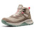 Side profile of the Keen Hightrail Mid. Get a view of the pink and light blue color accents.