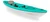 Image of the teal blue kayak. Shows off the sit-on-top kayak features and the fusion hull.
