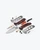 shows knife disassembled with all its components spread out neatly