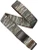shows elastic belt with camo print and metal buckle