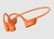 Orange shokz. Shows off comfortable headband and music vibration system.