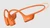 Orange mini shokz. Shows off comfortable headband and music vibration system.