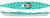 Top down and side view image of the teal kayak