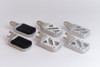 Kawasaki Lowered Wide Foot Pegs Silver All Treads