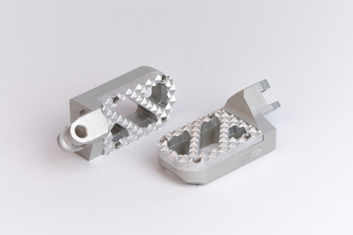 Kawasaki Lowered Wide Foot Pegs Silver - Hunter