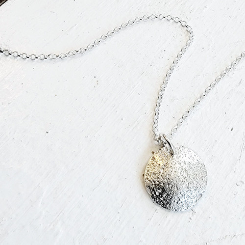Small Round Sand Pendant Necklace